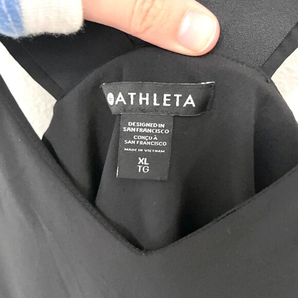 Athleta 659323-01 Black Savannah Strap Drawstring Waist Dress XL - Picture 3 of 7